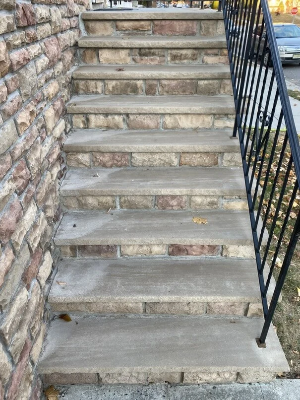 concrete staircase after cleaning